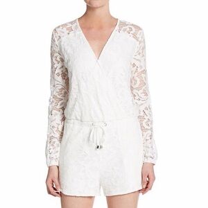 White Lace Long Sleeve Romper